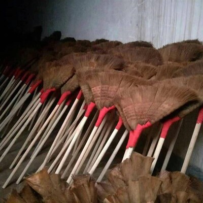家用棕扫把老式扫帚学校工厂车间单个户外耐用鬃毛扫把实木结实软