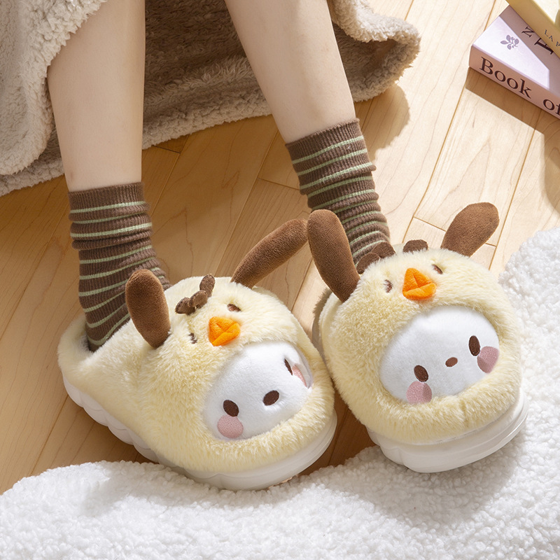 帕恰狗棉拖鞋女冬季2024新款室内居家居防滑可爱保暖加厚加绒拖鞋