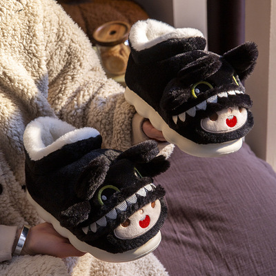 厚底棉拖鞋女冬季包跟室内家居防滑保暖加绒情侣女士棉鞋男款外穿