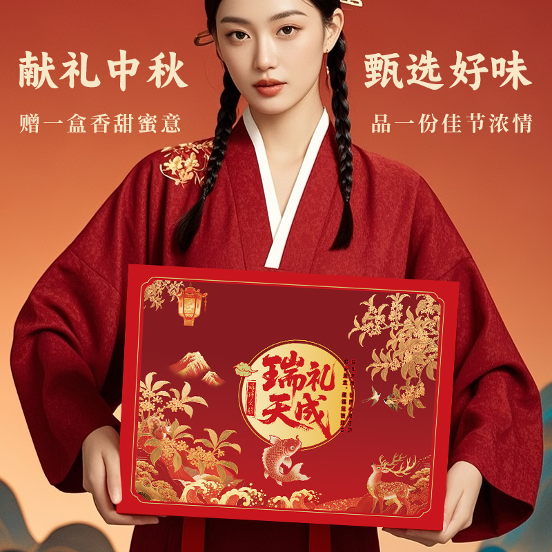 中秋走亲访友必备礼盒中秋月饼多种口味混合装送员工客户团购定制