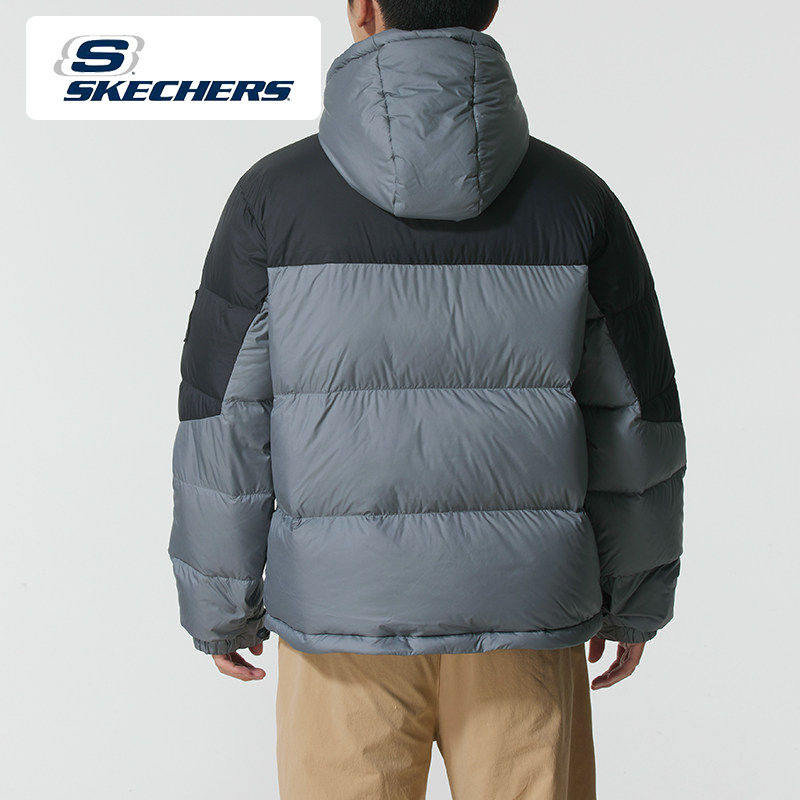 斯凯奇羽绒服男装春夏新款运动服户外防风保暖羽绒外套休闲夹克