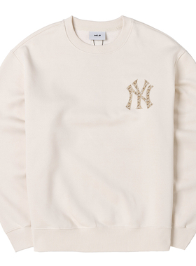 MLB卫衣男装女装新款潮流时尚休闲服深奶油色长袖套头衫3AMTM0946