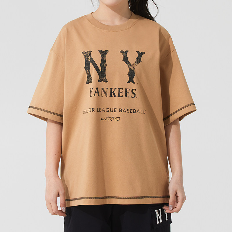 MLB正品短袖T恤男女情侣装春夏新款透气圆领棒球运动服半袖体恤衫