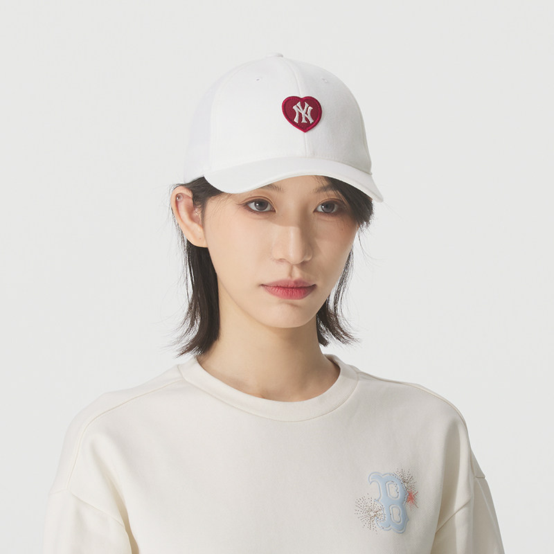 MLB正品棒球帽大童帽子2025春夏新款 情人节款爱心系列休闲鸭舌帽