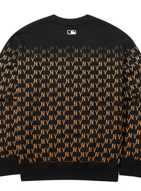 MLB卫衣男女同款新款时尚潮流黑色运动套头衫休闲服3AMTM0744