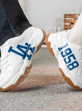 MLB男鞋女鞋25冬季新款运动鞋情侣厚底老爹鞋复古小白鞋3ASHBCV4N