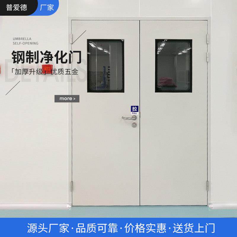 钢制净化门洁净无尘车间门医院病房门厂房通道门密闭钢质门单双开
