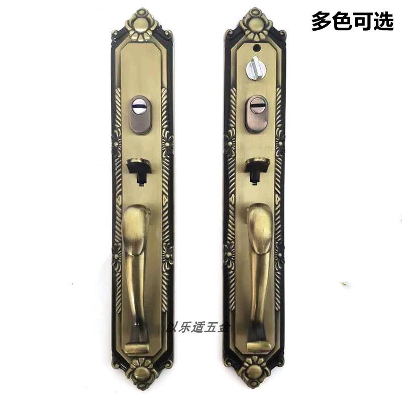 罗普斯金铝合金大门锁防盗拉手把手老式按压双对开门整套