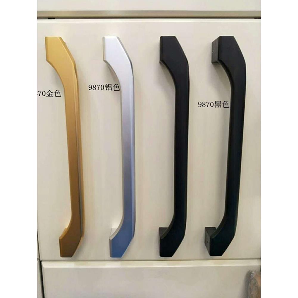 玻璃门移门新款金色厨房推拉门把手氧化铝黑色铝合金重型门大拉手