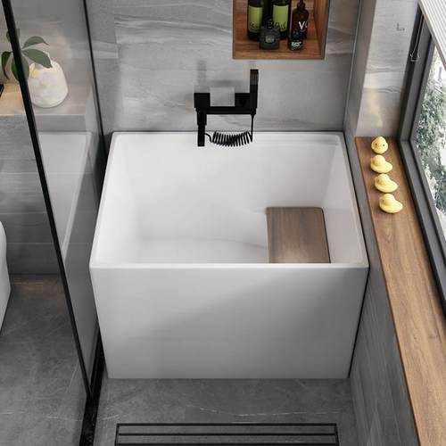 家用迷你深泡浴缸小户型独立式亚克力可移动日式薄边设计成人用