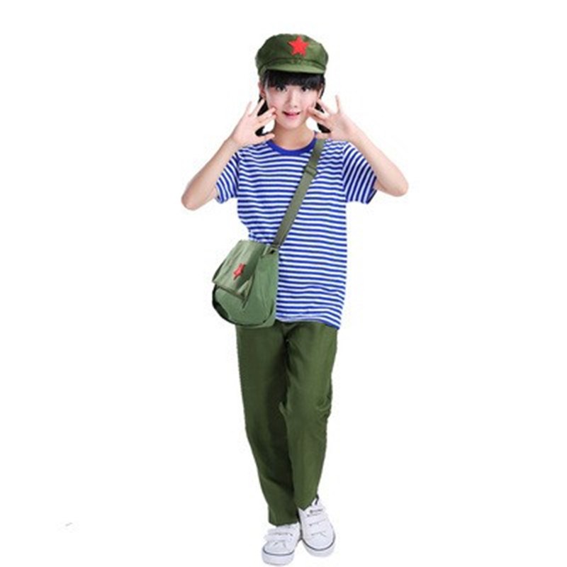 70/80年代怀旧演出服知青服装海魂衫水手服军迷t恤蓝白条纹作训服