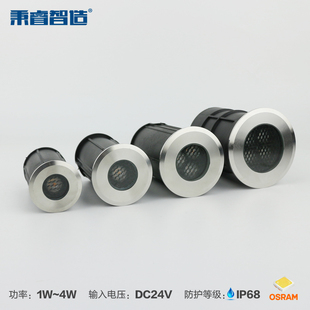 LED不锈钢地埋灯防眩光水底射灯户外防水墙角埋地灯庭院灯景观灯