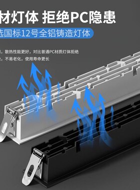 嵌入式长条格栅灯led灯石膏板嵌入式射灯线条灯客厅无主长条灯