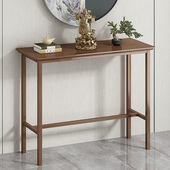 新中式 饰台 玄关桌子入户进门靠墙边桌窄条案供桌家用实木端景台装