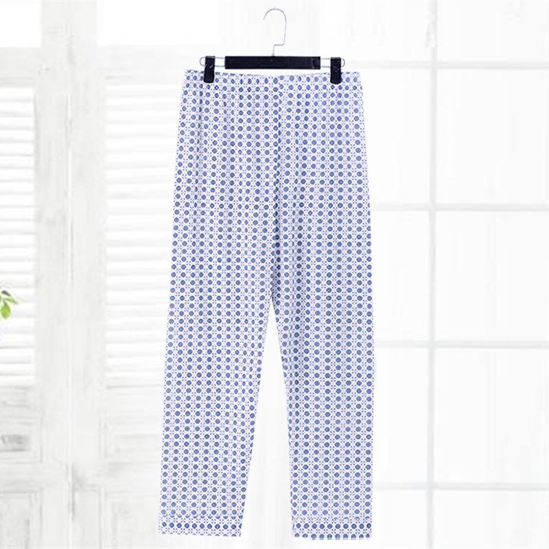 中老年人家居睡裤男纯棉宽松加肥加大码全棉薄款爸爸空调长裤夏季