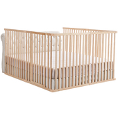 防摔挡板通用防掉床 2米栏杆 加高115cm 围栏实木1.8 床护栏落地式