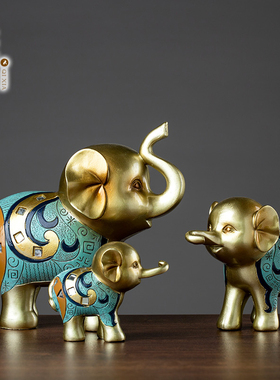 欧式创意可爱轻奢大象一对摆件工艺品客厅电视柜酒柜玄关软装摆设