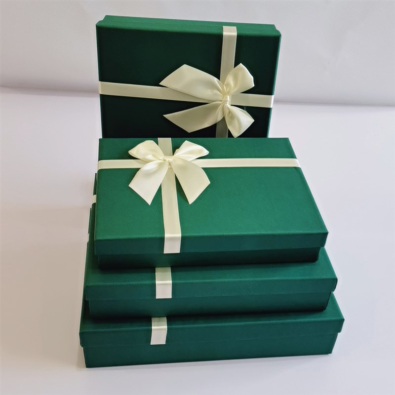 长方形礼盒空盒大号礼物盒衣服围巾包装盒墨绿色礼品盒定制印logo