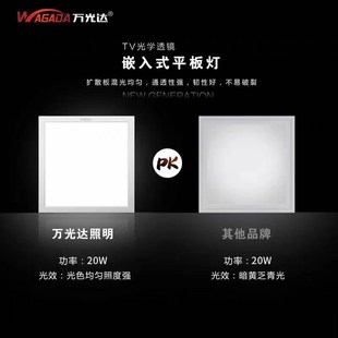 万光达集成吊顶30x300LED嵌入式铝扣板厨卫商超照明平板灯60X60