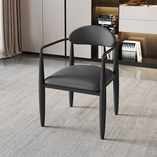 休闲椅阳台靠背椅单人家用北欧简约沙发皮革小圆凳茶桌椅配套椅子