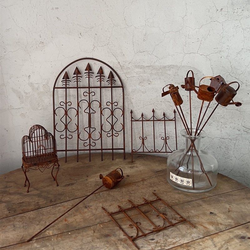 锈色花插洒水壶小鸟屋花插铁艺复古做旧花园装饰地插花盆,鲜花速递/花卉仿真/绿植园艺,栅栏,淘宝优惠券,粉丝福利购,淘宝优惠卷