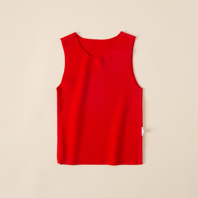 红色过年德绒婴儿背心护肚裤宝宝套装保暖内衣秋冬儿童家居服新年