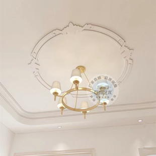 法式石膏镂空花圈灯盘组合拼花灯池吊顶天花造型圆形线条弧线定做