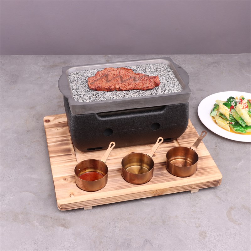 抗裂石板烧石烤盘日韩料理保温炉和牛烤肉盘牛排烤盘酒精烧烤碳炉
