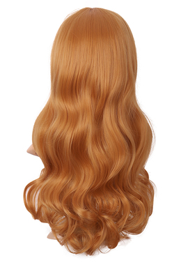 长卷发大波浪甜美可爱动漫cos中分刘海全头套金橙色Lolita假发女