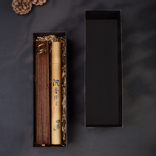 实木质线香香插日式 禅意室内沉薰檀香盒托盘安神香底座炉摆件礼品