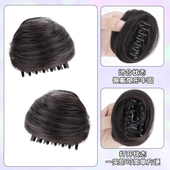 丸子头假发女真发发圈自然抓夹发包盘发器蓬松性感猫儿耳假发发圈