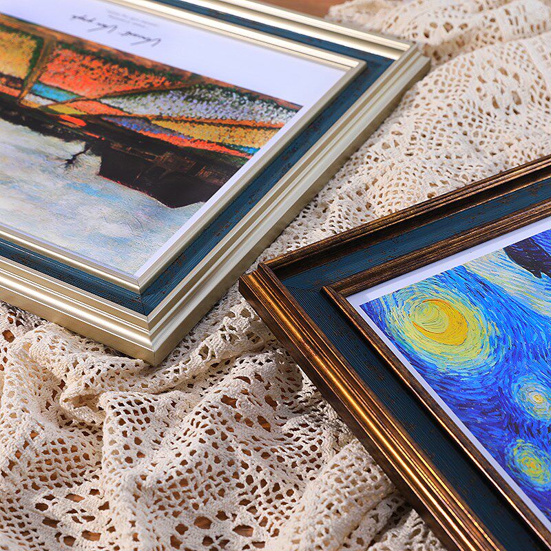 美式古铜复古画框装裱A3a4相框挂墙20寸16k4开8r油画框架定制空框