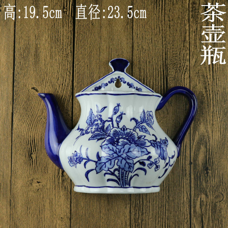 景德镇陶瓷器手绘花鸟挂瓶壁挂半瓶装饰挂件花瓶挂饰墙饰壁饰水培