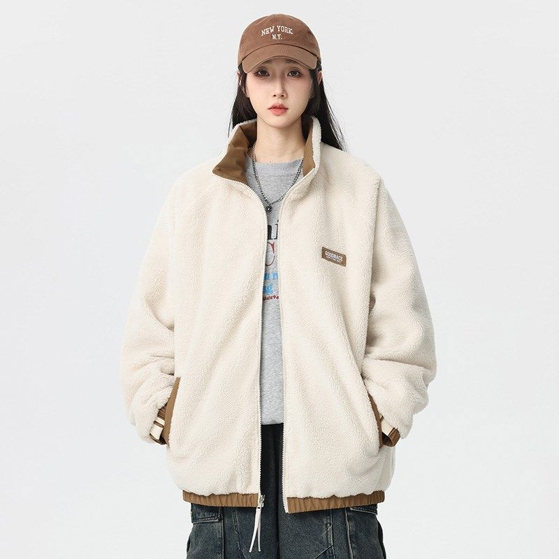 迈特优加厚仿羊羔绒棉衣男女冬季新款加绒保暖百搭夹克棉服外套,男装,秀禾服,淘宝优惠券,粉丝福利购,淘宝优惠卷