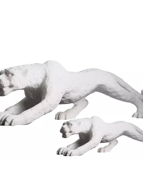 优选现代简约样板房样品屋展示中心酒店家居桌面摆件砂岩雕刻白豹