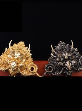 优选手工黄铜唐卡大鹏金翅鸟 大鹏鸟面具装饰挂件门牌
