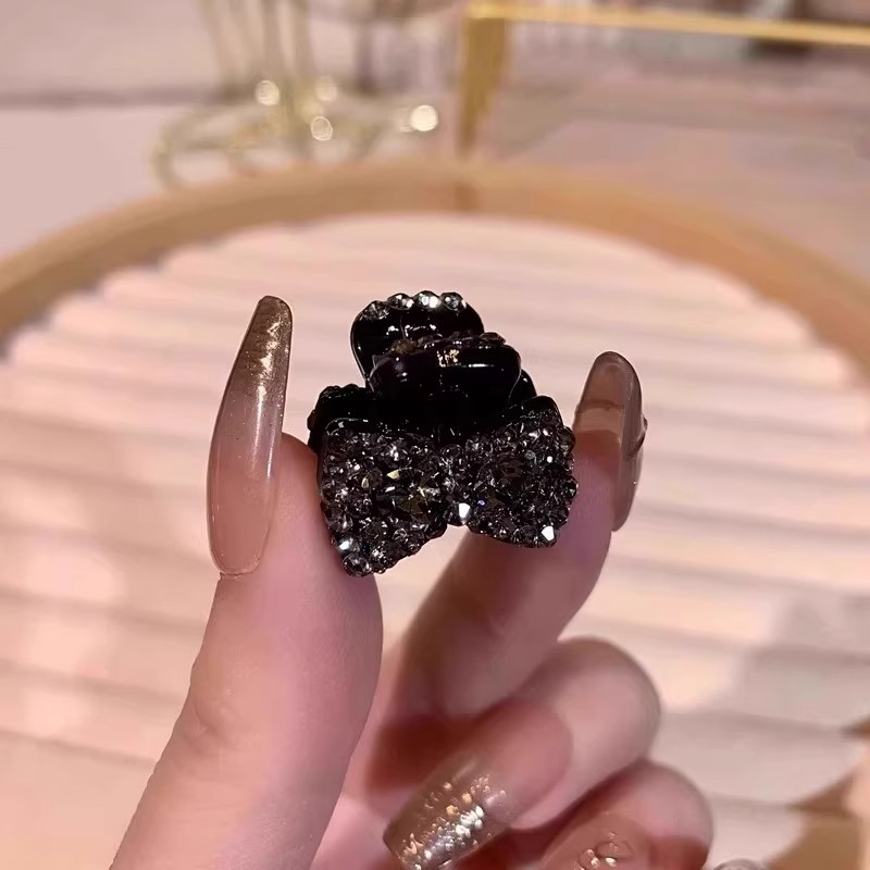 精致水钻蝴蝶结小抓夹发饰小号迷你刘海发夹女前额侧边夹子头饰女