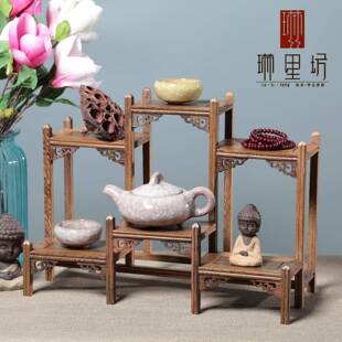 鸡翅木博古架红木多宝阁文玩展示架家居木制工艺品摆件