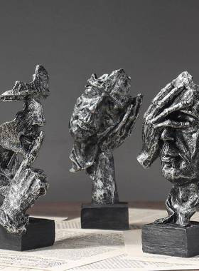 复古沉默是金沉思者雕塑店铺柜台门店装饰品客厅卧室玄关礼品摆件