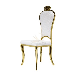 法国金色皮革餐椅轻便豪华现代家居酒店不锈钢餐厅和客厅使用