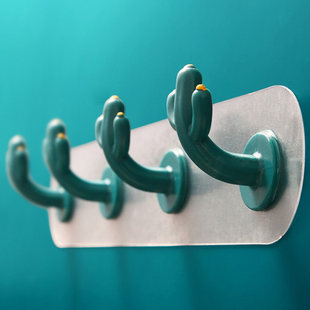 挂钩强力粘胶创意免打孔壁挂可爱粘钩装饰一排长条挂衣钩装饰墙壁