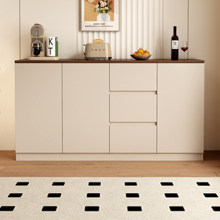 实木餐边柜靠墙一体茶水柜现代简约储物收纳客厅半墙矮柜置物柜子