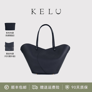 KELU真皮托特包欧美复古风头层牛皮大容量真皮托特包休闲子母女包