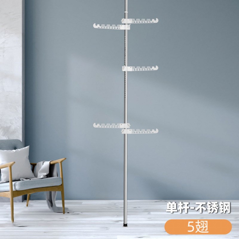 顶天立地晾衣架落地卧室内家用挂衣架伸缩晾衣杆衣帽架凉晒置衣架