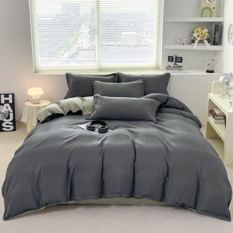 深灰抹茶全套一整套学生宿舍六件套单人床上用品双人加厚八件套装