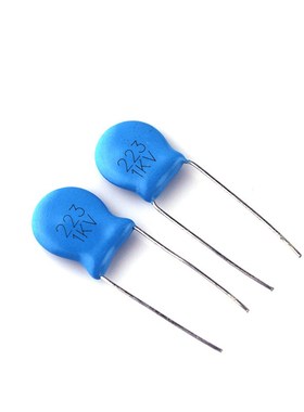 高压瓷片电容1KV223K 脚距6.5mm 223K1K蓝色瓷介电容22000pf