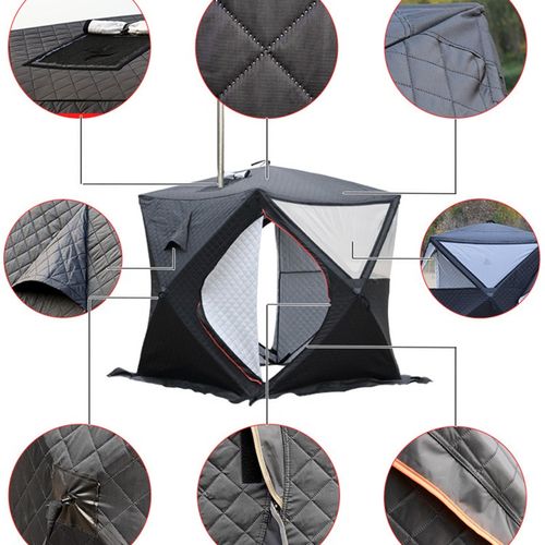 户外桑拿屋冬钓帐篷加厚雪钓屋冬季钓鱼棉帐篷冰钓大窗烟筒口款