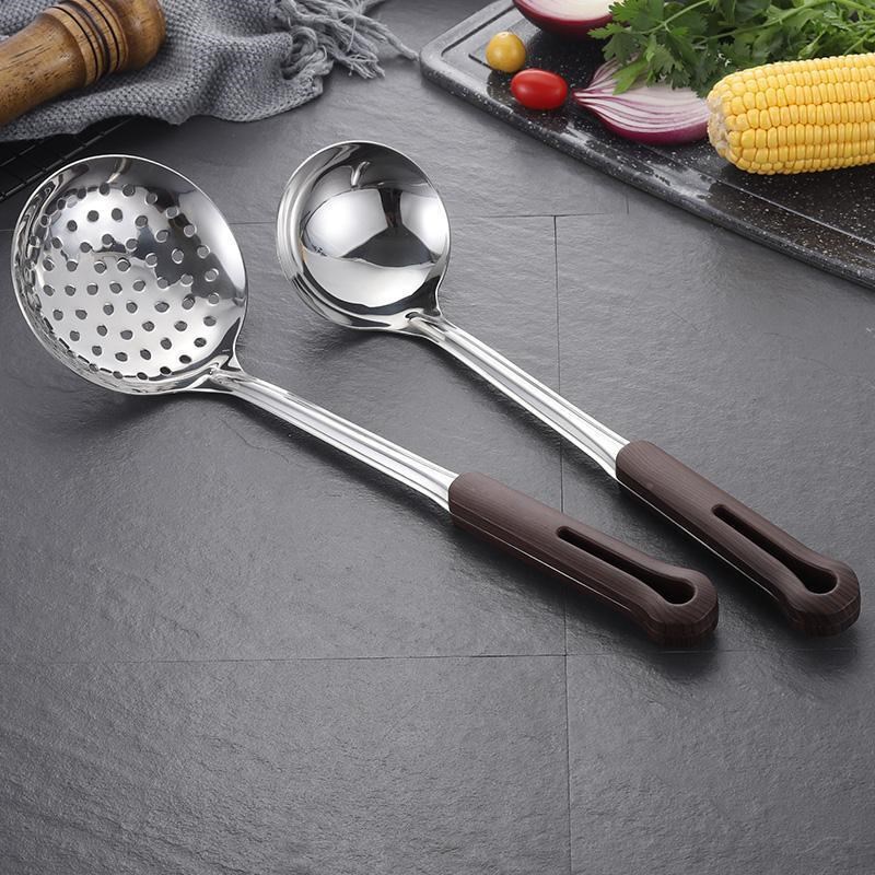 特厚不锈钢厨具四件套锅铲防烫加厚炒菜铲子厨房铲勺套装漏赵之郑