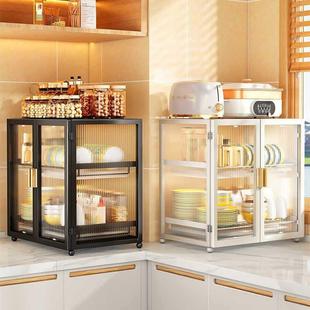 厨房碗柜置物架碗碟家用碗盘收纳架盒餐具小型碗筷柜子储物柜带门