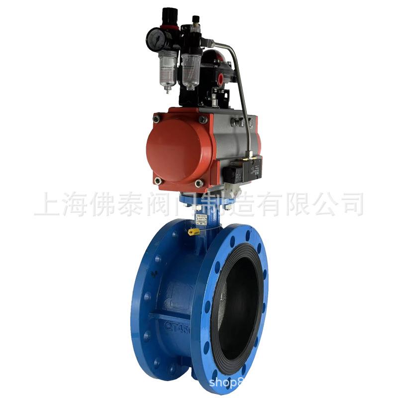 气动蝶阀气动法兰蝶阀软密封气动蝶阀D641X-16质保1年包邮阀门